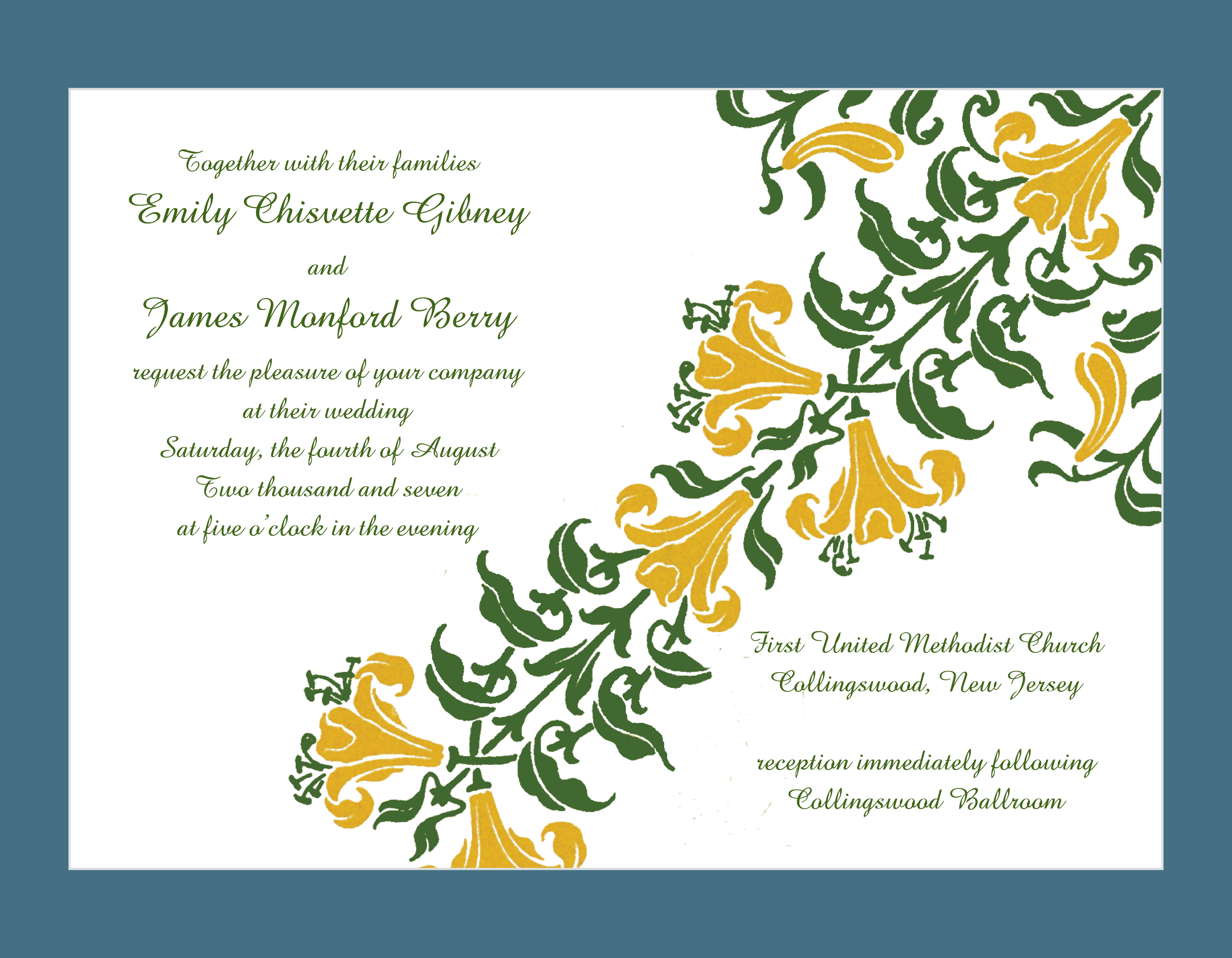 AGW Graphic Design - Berry Wedding Invitation