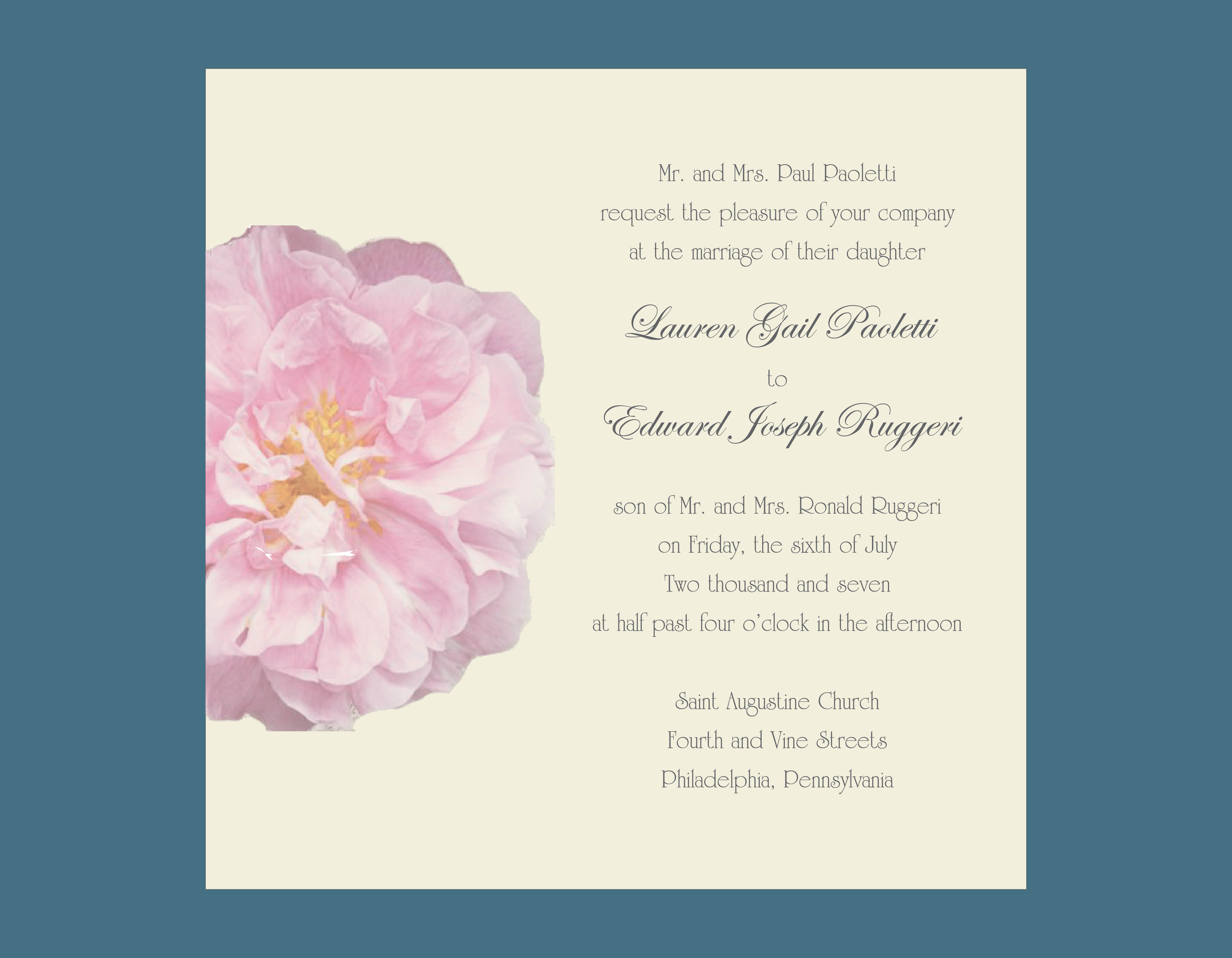 AGW Graphic Design - Ruggeri Wedding Invitation