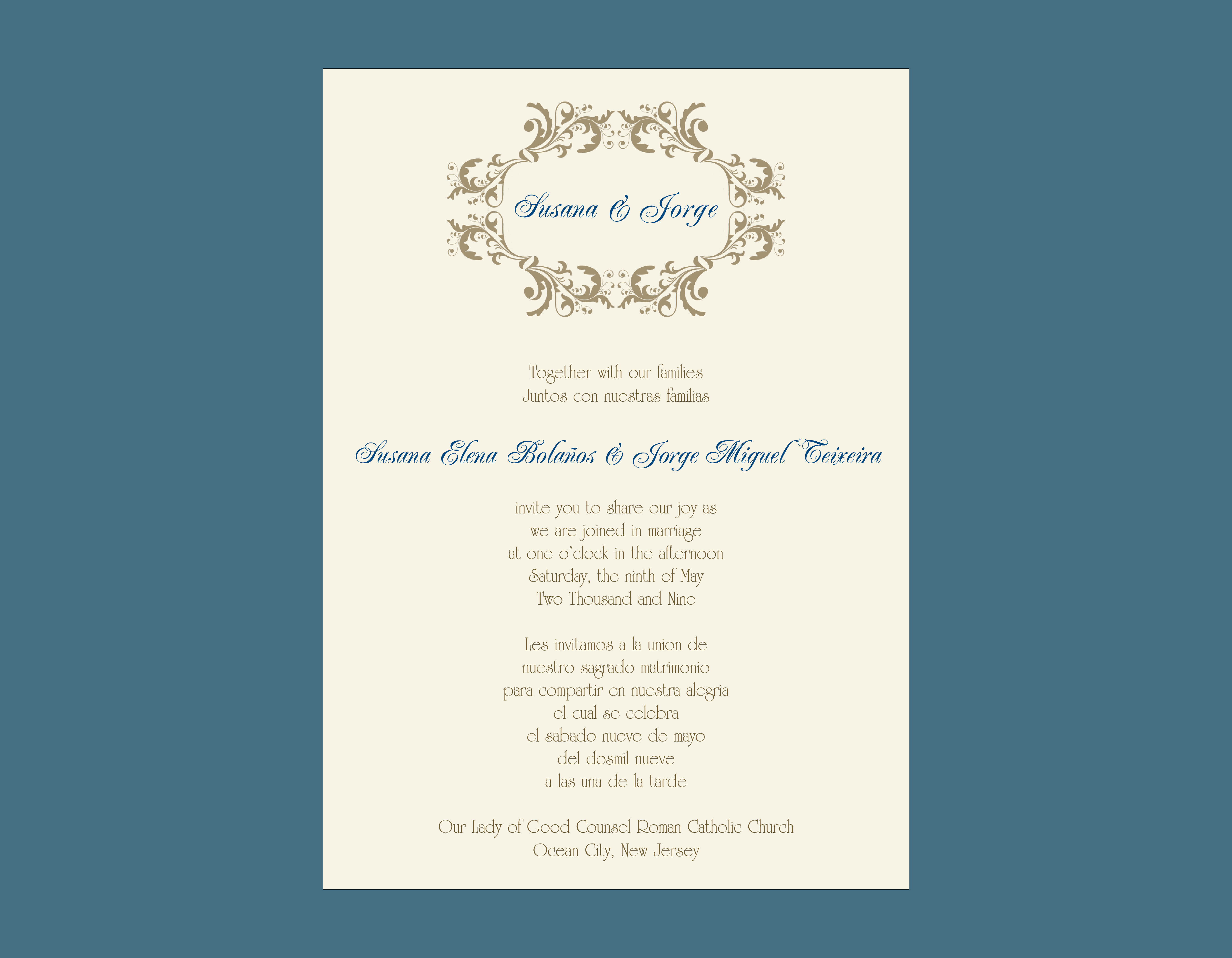 AGW Graphic Design - Teixeira Wedding Invitation